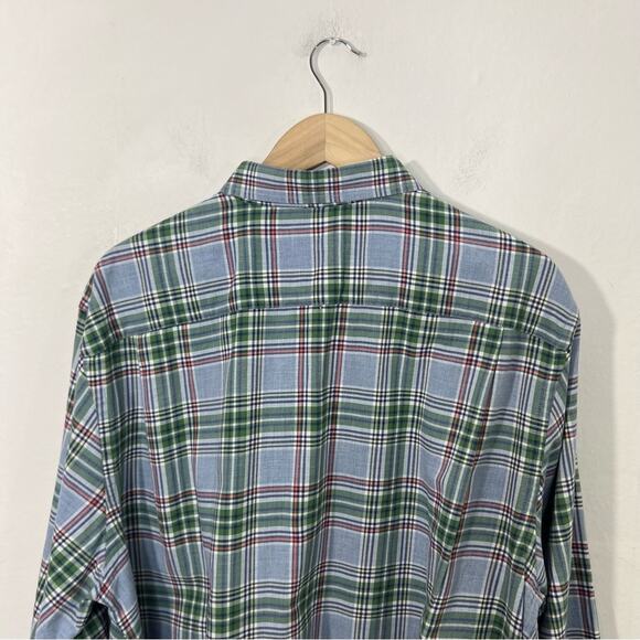 Southern Tide Green Blue Pastel Plaid Classic Fit Cotton Button Down Shirt XL - Picture 9 of 11